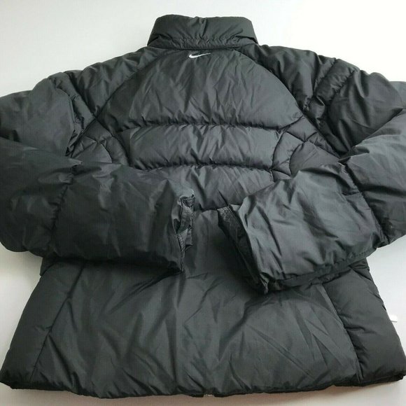 Nike Down Feather Puffy Puffer Coat Jacket, Black, Full Zip Youth 8-10 (Medium) - Picture 2 of 12